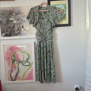 Late 30’s Silk 2pc Spring Set, 38-40” Bust, 28” Waist
